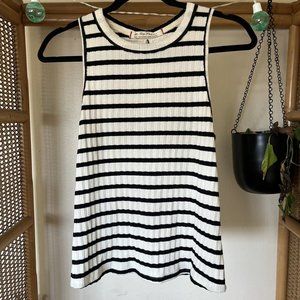 Free People Stripped Mocked Tank Top size small